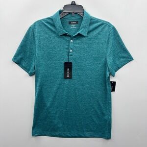 NWT Alfani Alfatech Mens S Ethan Polo Shirt Stretch Teal